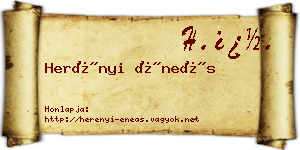 Herényi Éneás névjegykártya